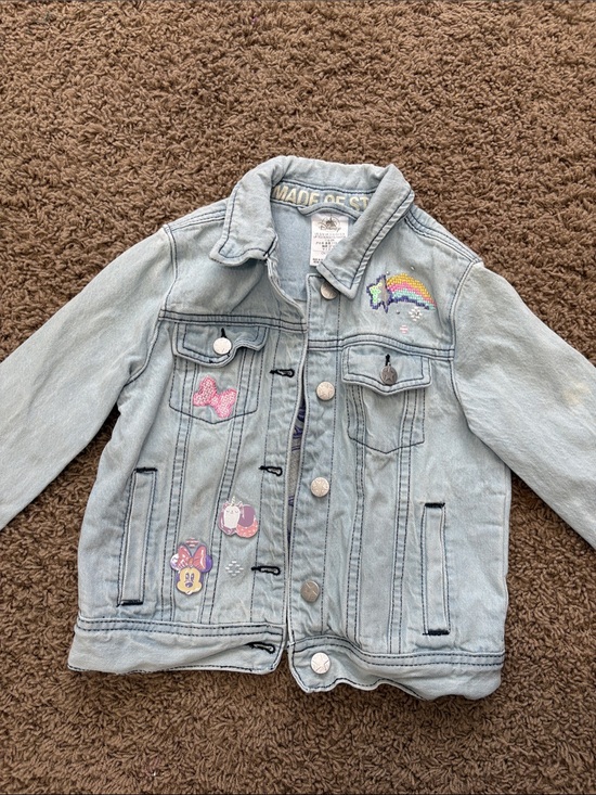 Disney Other - Disney Light Blue Denim Jacket with Rainbow & Pink Minnie Patches